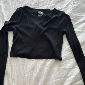 BDG Black Fitted Long Sleeve Crop Top